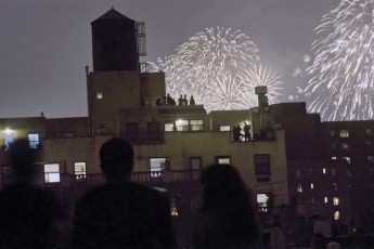 "Loisaida Fireworks" by Lorraine ForteArchival Color Ink Jet PrintDimension: 13" x 19" Print in 20" x 22" FramePrice: $600