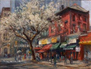 "Homage to 23 Third Avenue" by Patricia MelvinOil on LinenDimension: 12" x 16"NFS